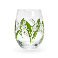 LILY OF THE VALLEY STEMLESS WINE GLASS SET