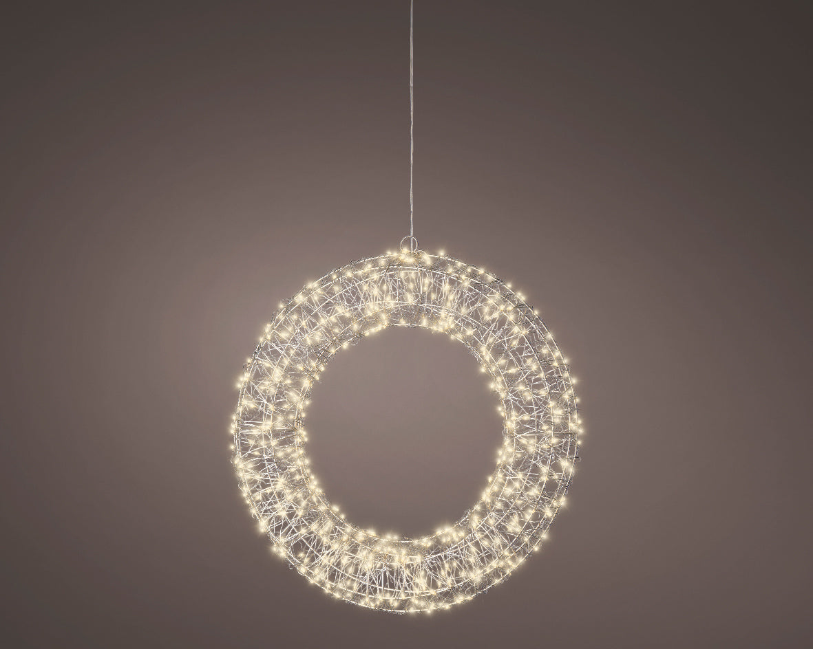 SILVER LED WREATH