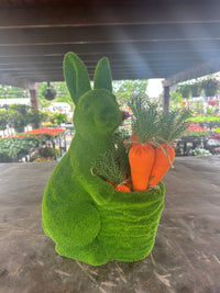 HOPPY EASTER FAUX MOSS EASTER BUNNY WITH BASKET