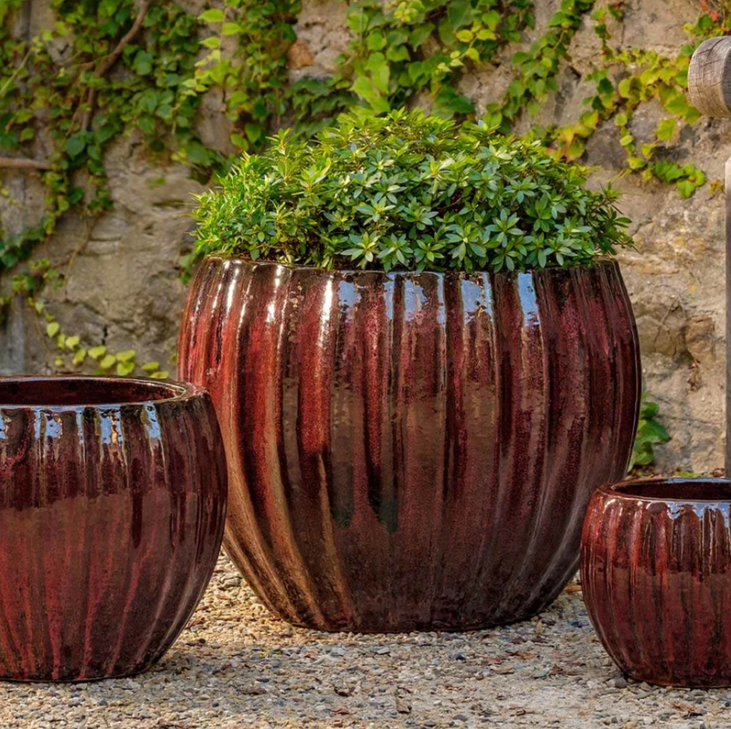 wide planter pots CABERNET PLANTER SET – Millstone Market & Nursery