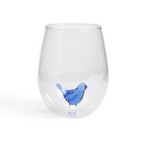 BLUE BIRD STEMLESS WINE GLASS SET