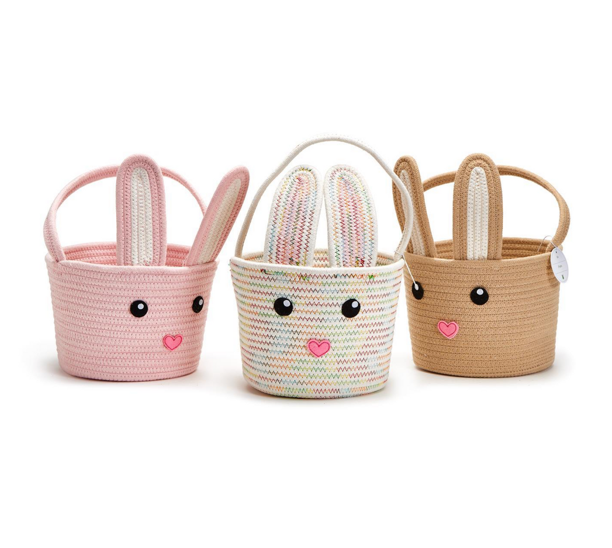 HAND-CRAFTED BUNNY BASKET WITH HANDLE