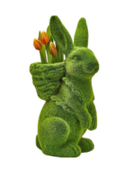 HOPPY EASTER FAUX MOSS EASTER BUNNY WITH BASKET ON BACK