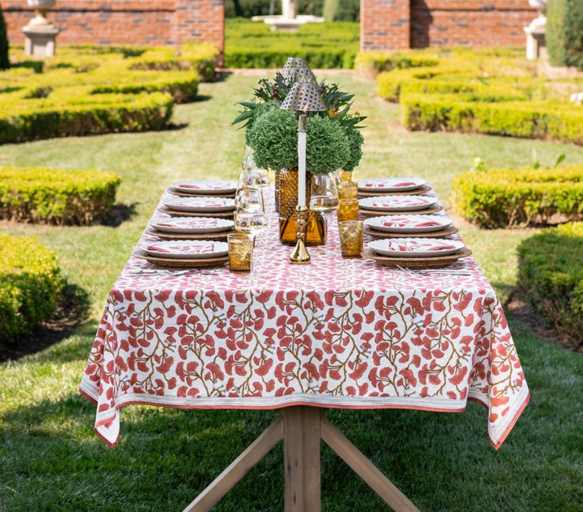 GINKGO CORAL TABLECLOTH