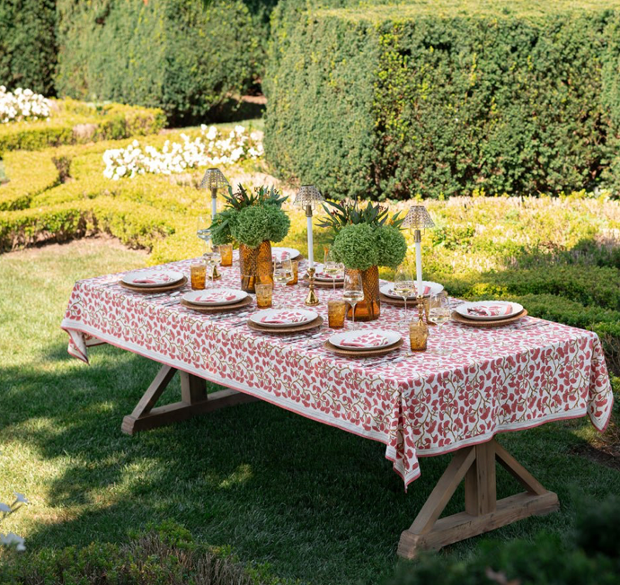GINKGO CORAL TABLECLOTH