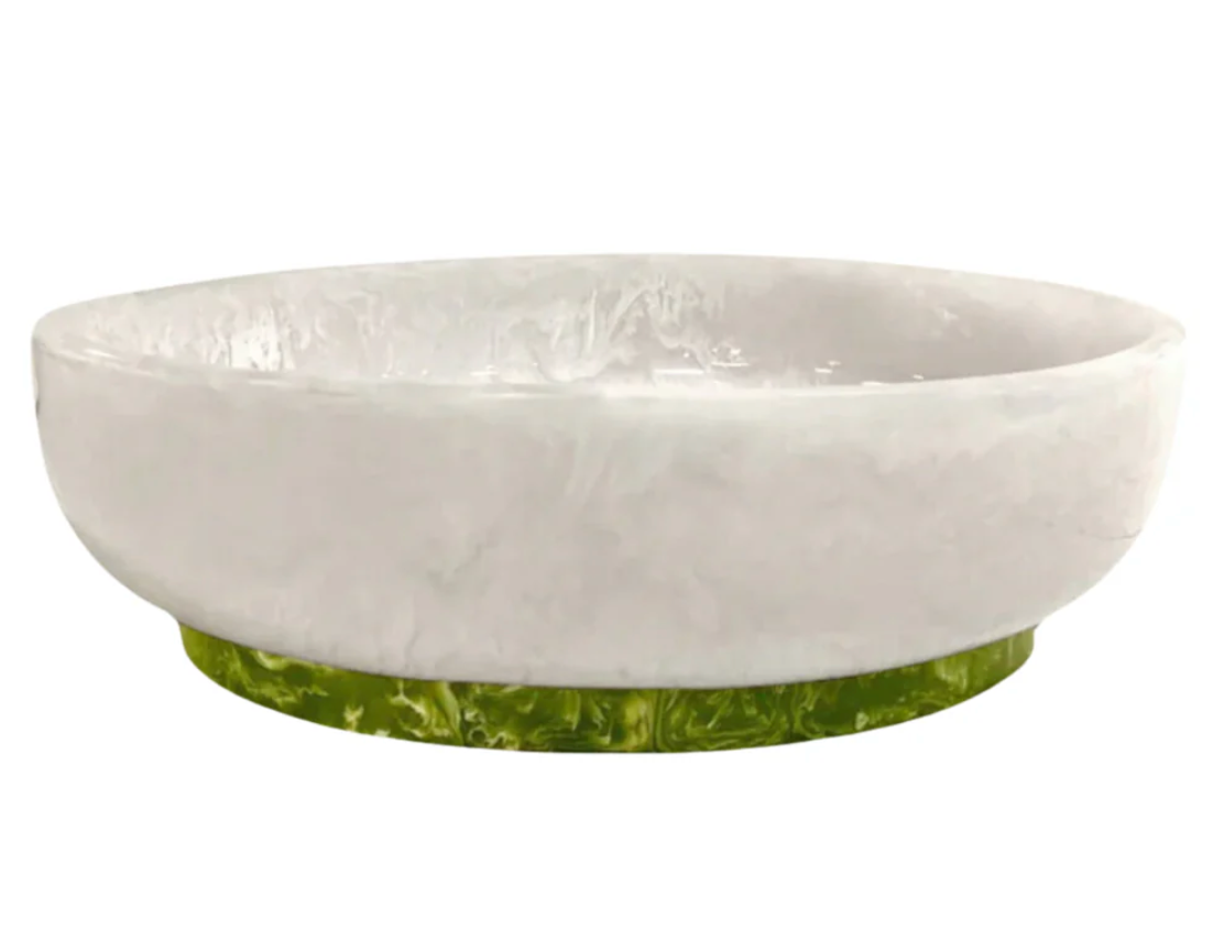 OVAL RESIN BOWL WITH BASE