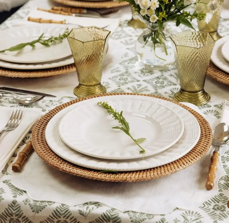 RATTAN CHARGER PLATES SET OF 2
