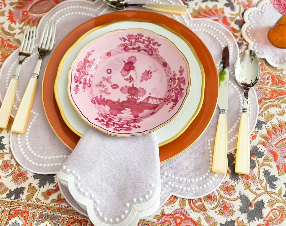 LAVENDER DOUBLE DOTTED PLACEMAT SET/4