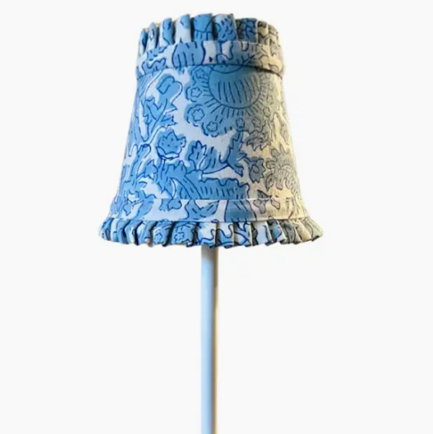 BLUE PLEATED LAMPSHADE