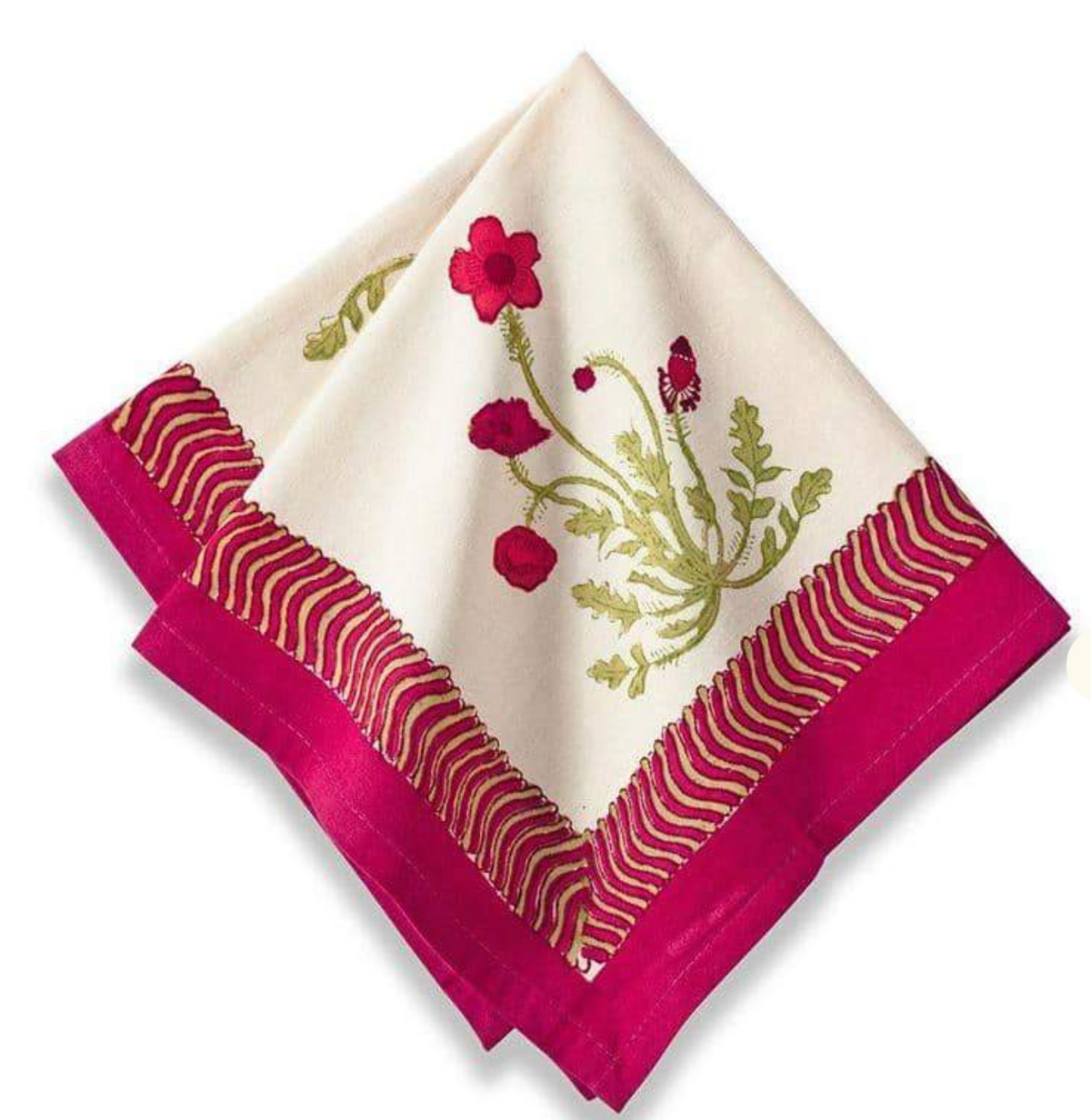 POPPIES RED/GREEN NAPKINS