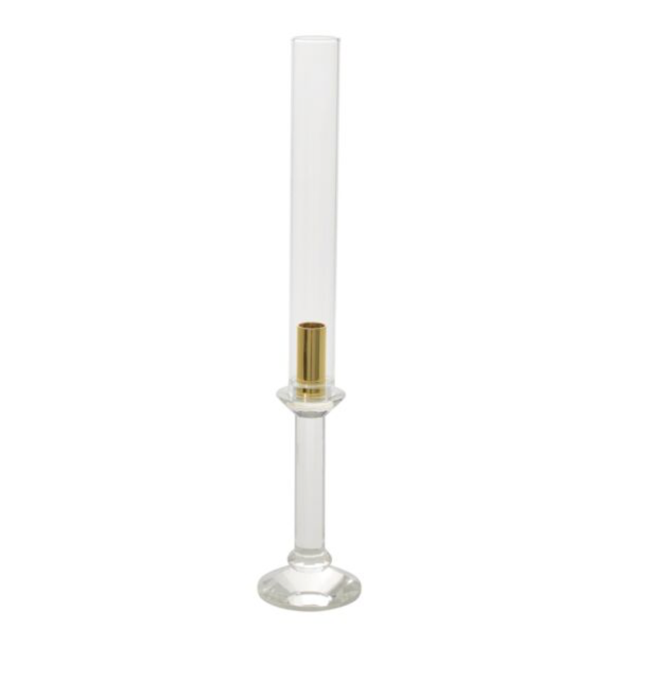 MODERN GLASS CANDLE HOLDER W/ SLEEVE
