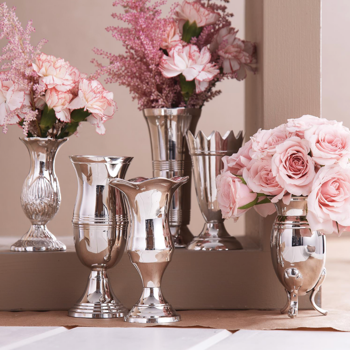 QUEEN ANNE'S SILVER VASES