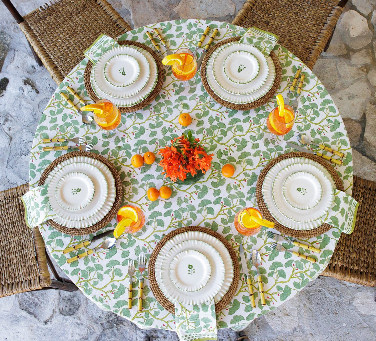 SPRING GINKGO TABLECLOTH