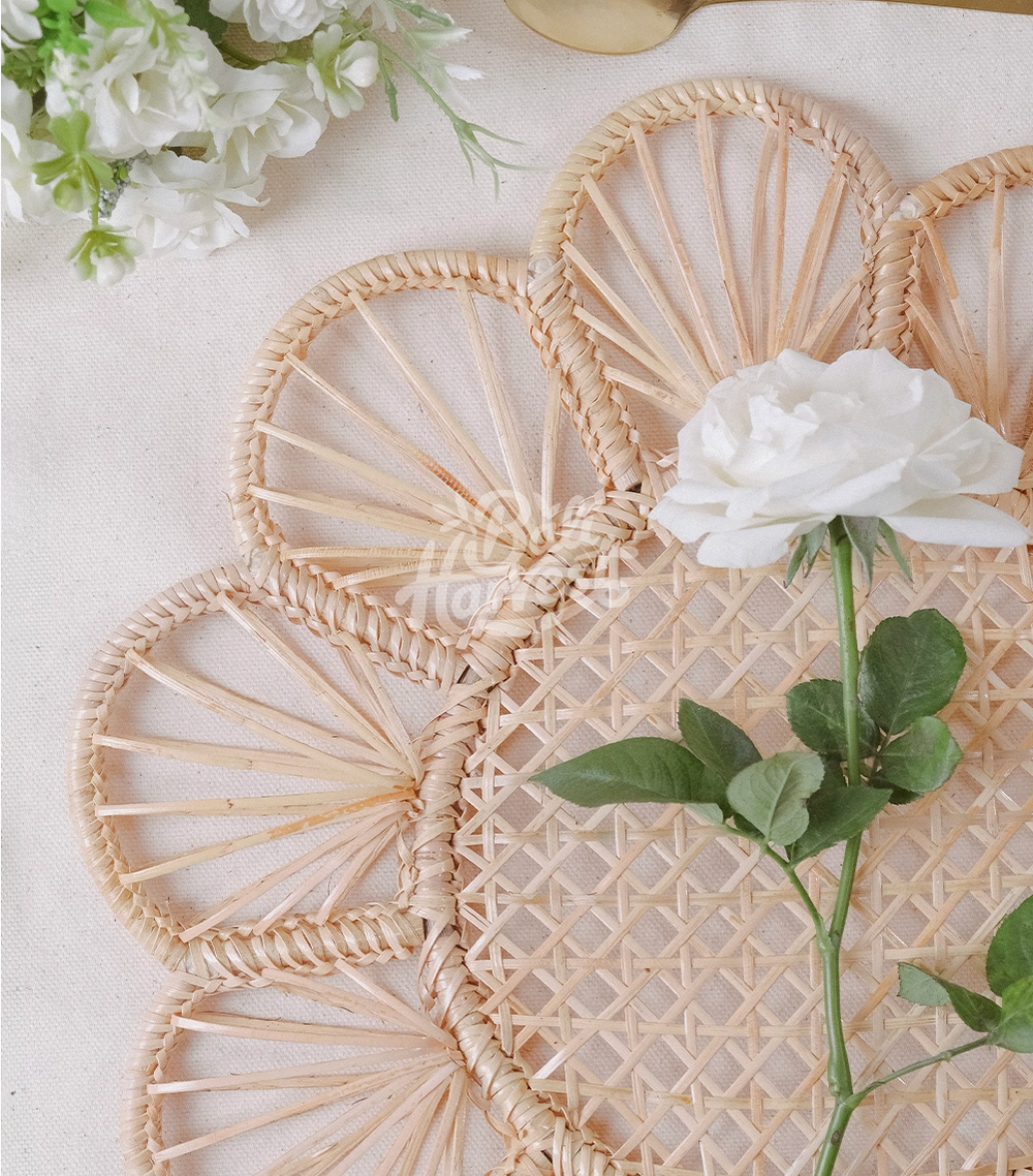 RATTAN CHARGER PLATES SET OF 2