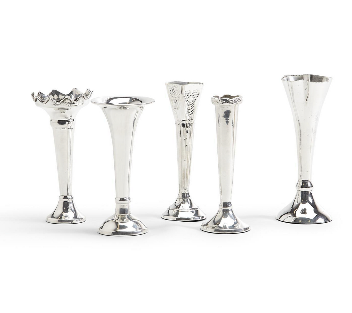 SILVER PLATED BRASS VASE SET