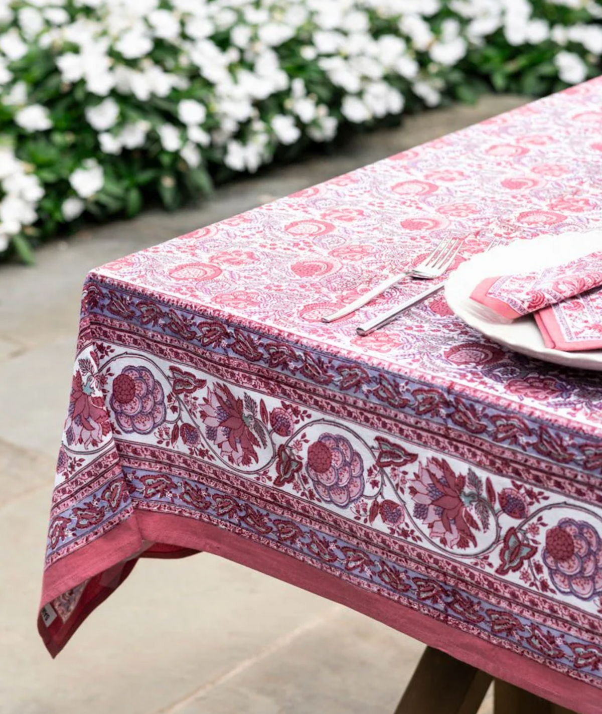BOHEMIAN FLORAL DUSTY ROSE TABLECLOTH