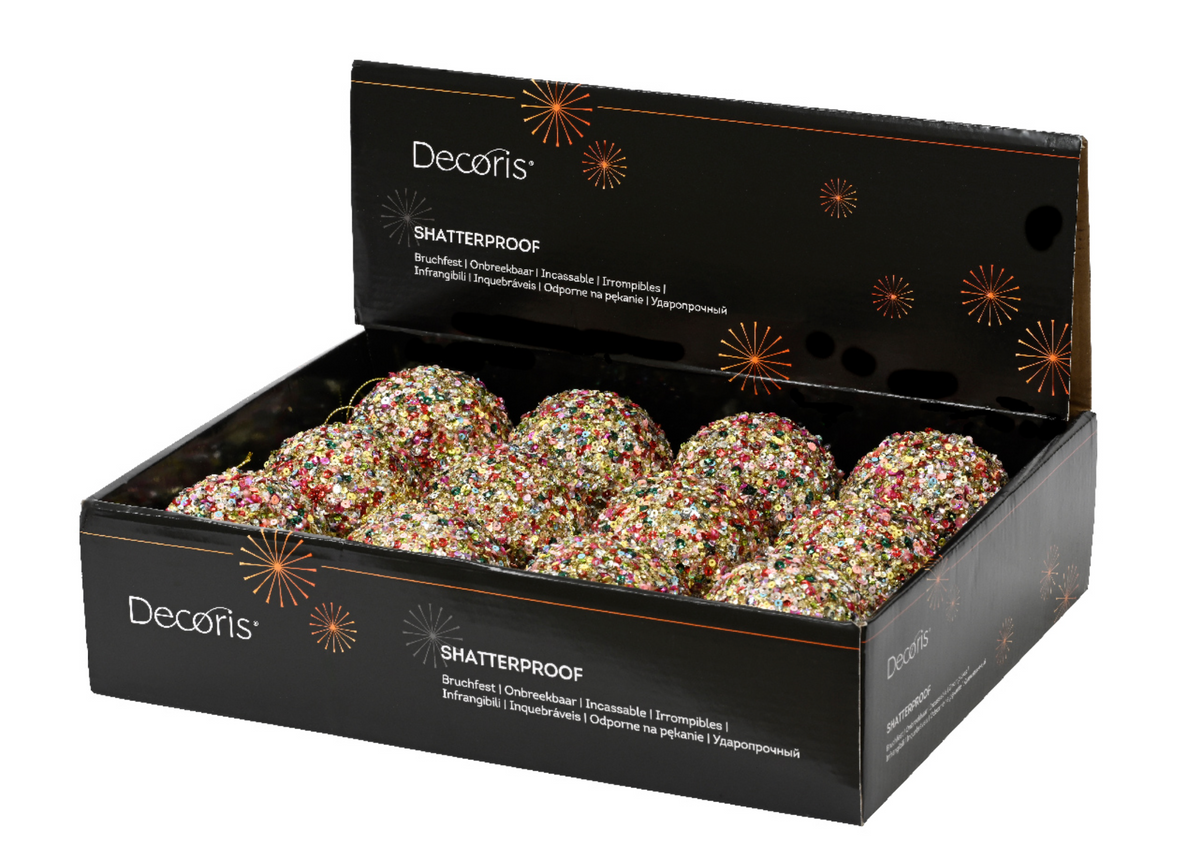 BAUBLE FOAM SPARKLE ORNAMENT (BOX SET OF 12)