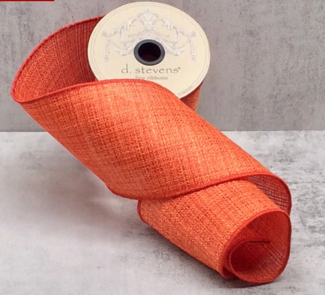 4"X10 YDS PERSIMMON COURSE LINEN RIBBON