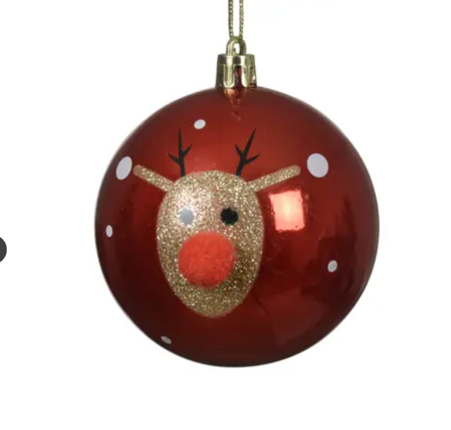 REINDEER SHATTERPROOF BAUBLE