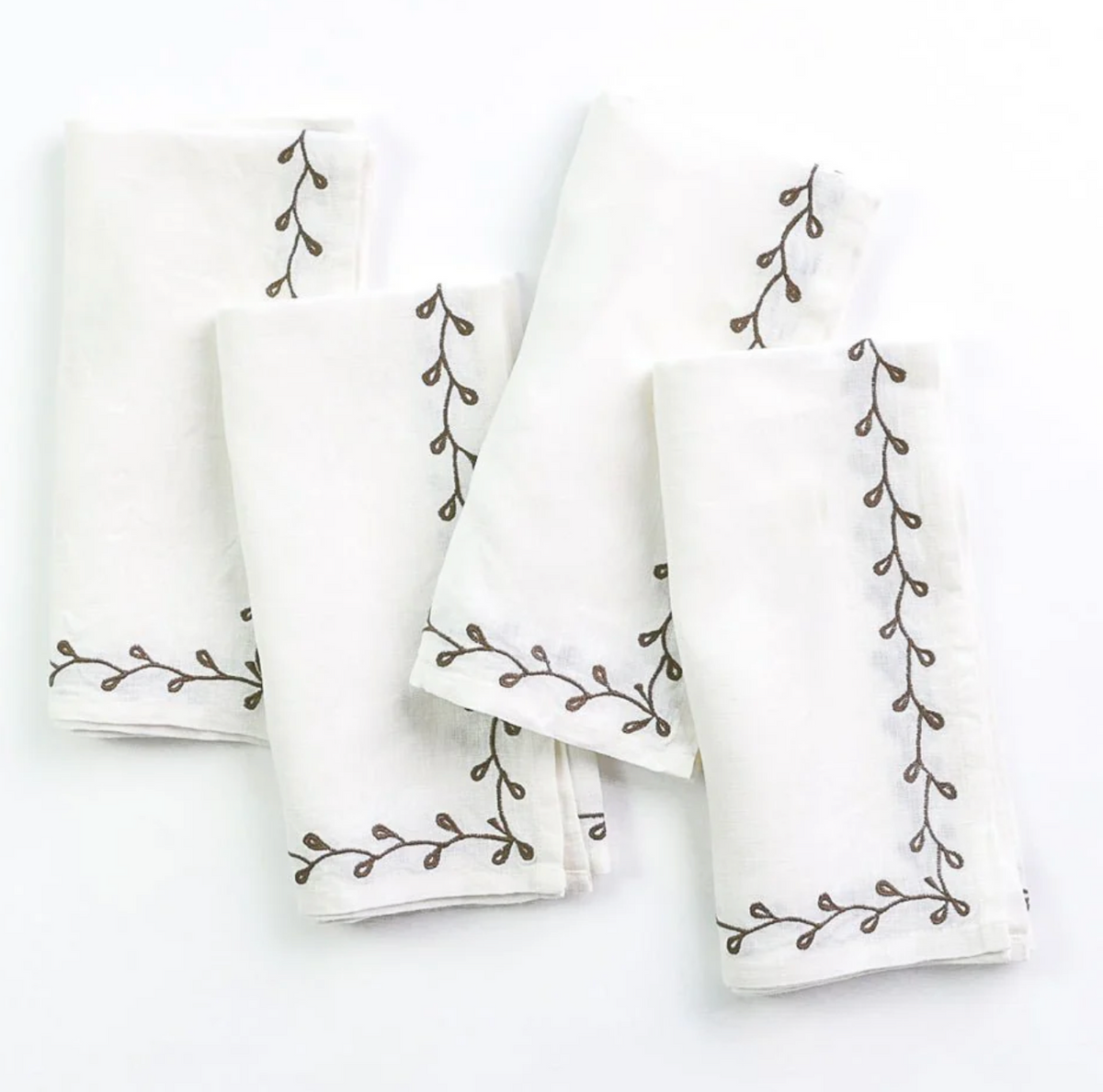 EMBROIDERED LINEN NAPKIN SET