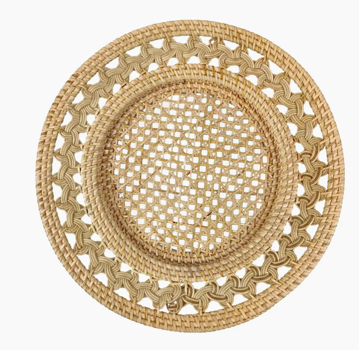 RATTAN CHARGER PLATES SET OF 2