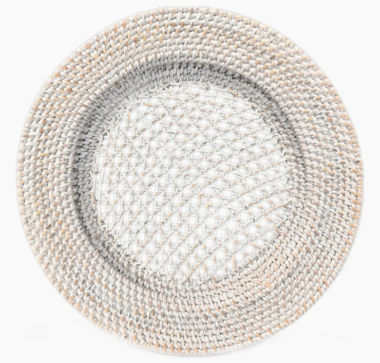 RATTAN CHARGER PLATES SET OF 2