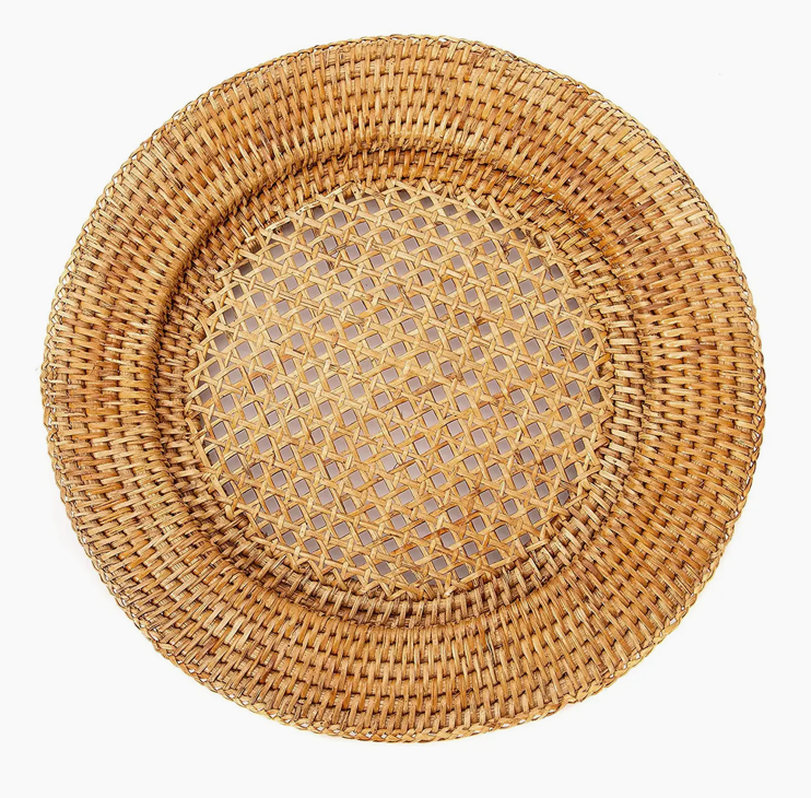 RATTAN CHARGER PLATES SET OF 2