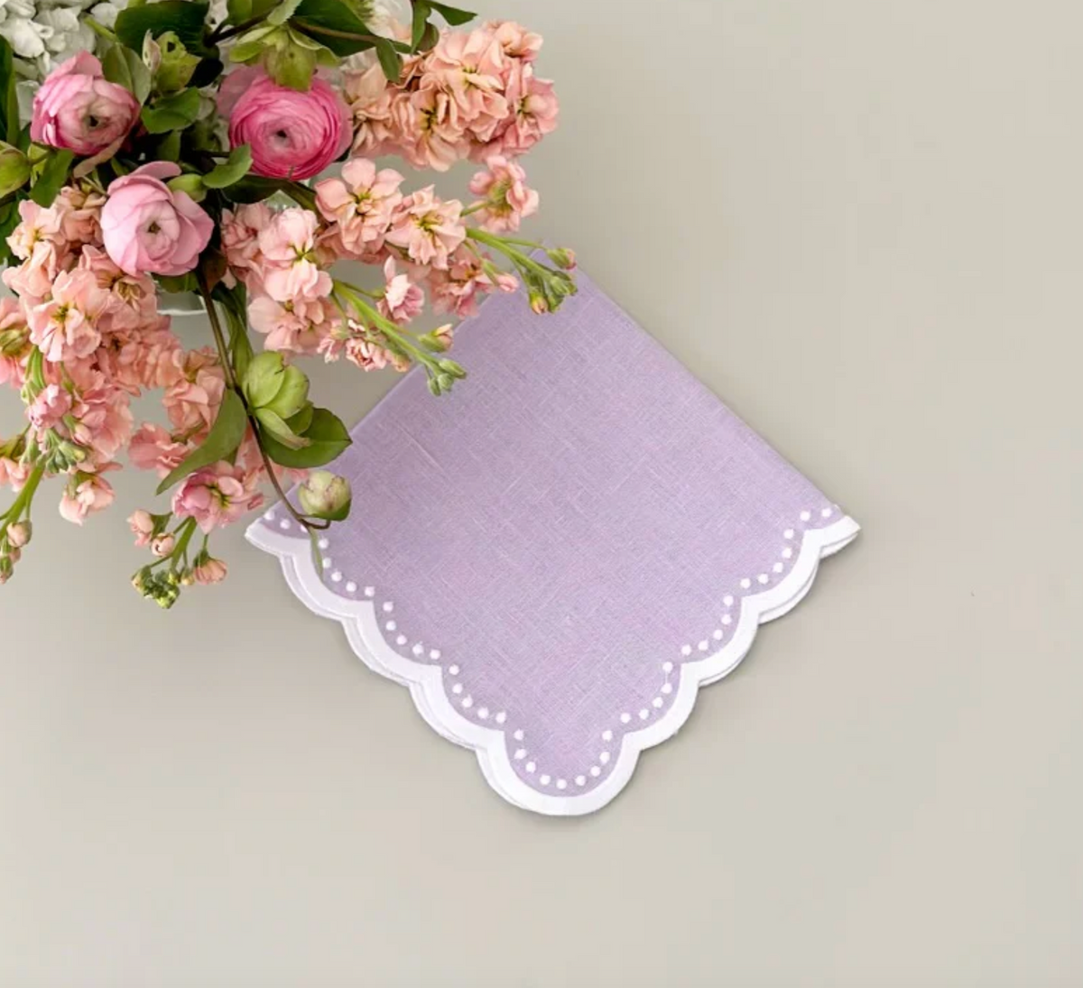 LAVENDER SINGLE DOT NAPKINS SET/4