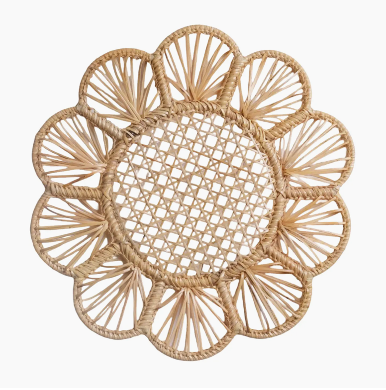 RATTAN CHARGER PLATES SET OF 2