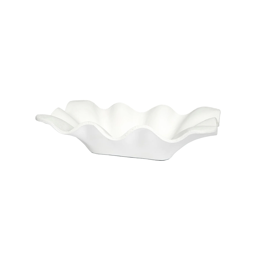WHITE GESSO FURMAN DECORATIVE BOWL