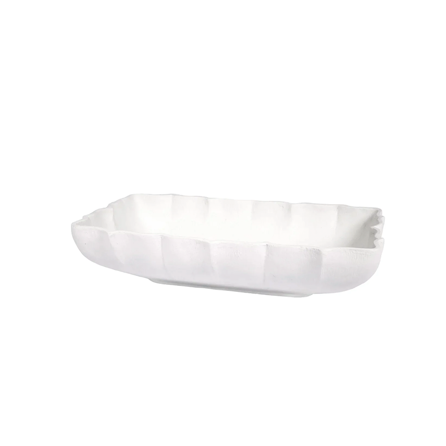 KERR RECTANGULAR WHITE GESSO DECORATIVE BOWL