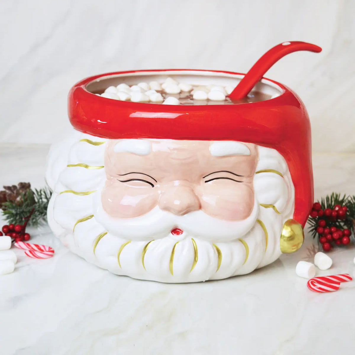 SANTA PUNCH BOWL WITH LADLE