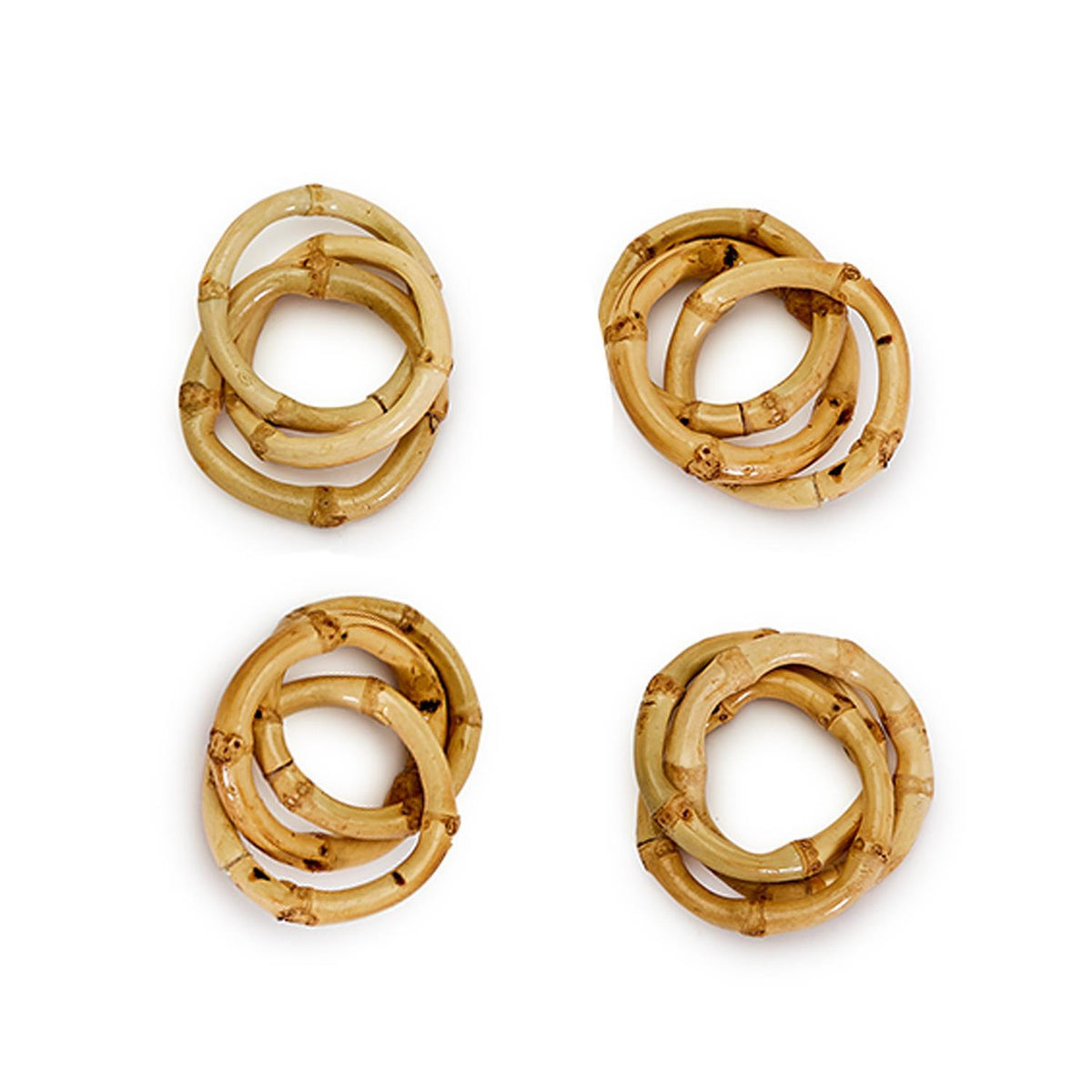 BAMBOO INTERLOCKING NAPKIN RING SET