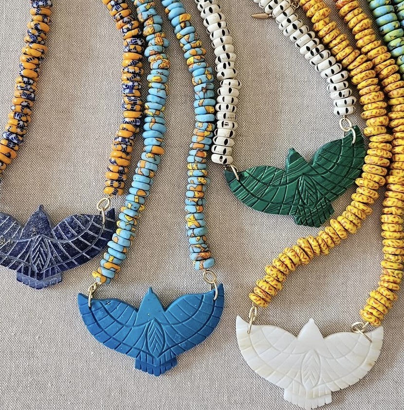 THUNDERBIRD ON BEADS NECKLACE