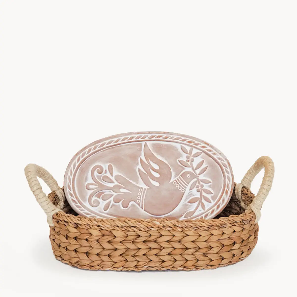 HANDMADE BREAD WARMER & WICKER BASKET-OVAL