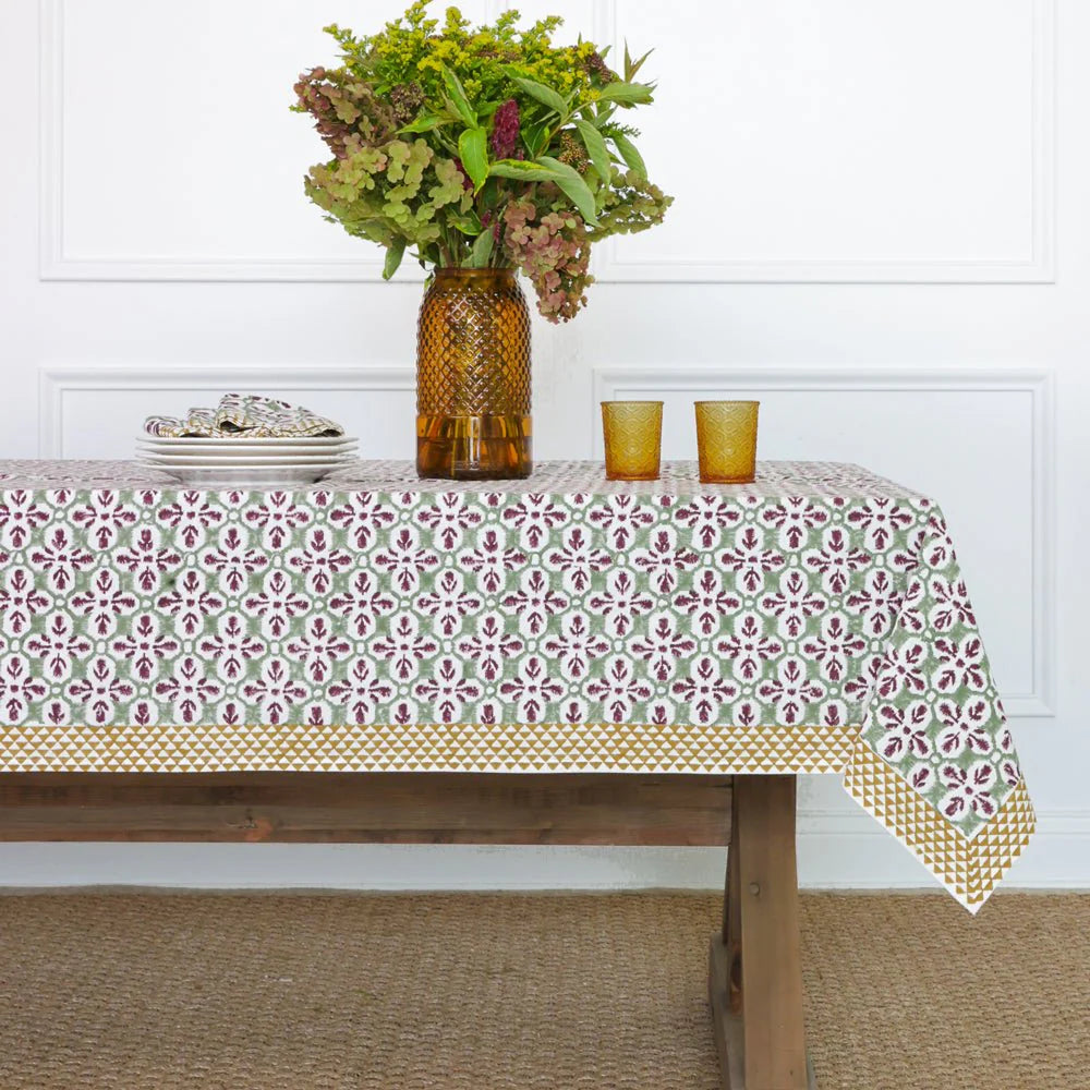JADE FLEUR DE LIS TABLECLOTH