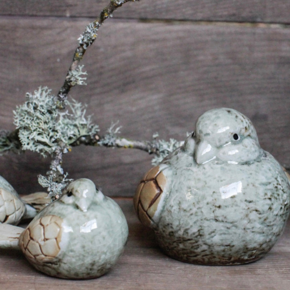 Aqua Stoneware Bird