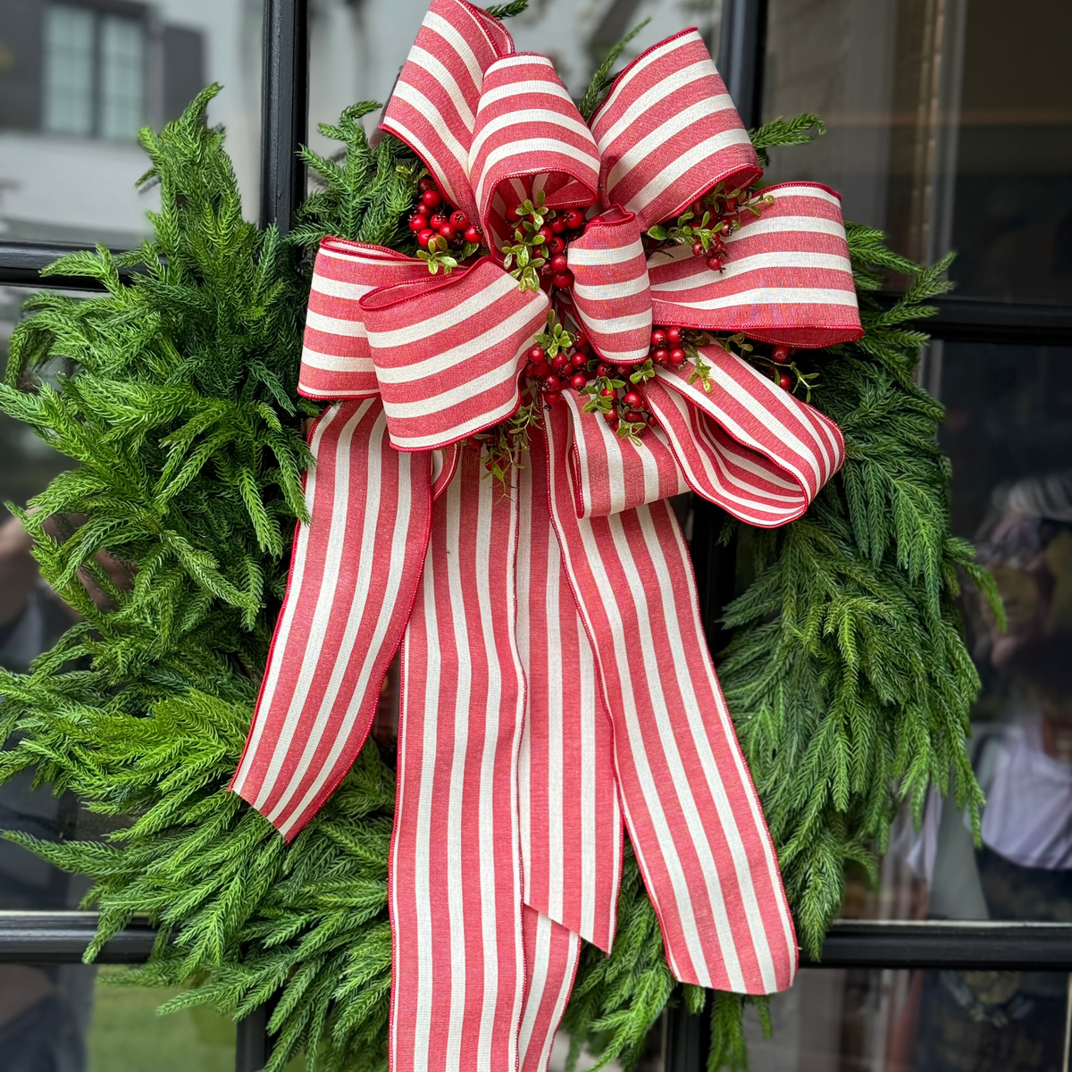 HANDMADE RED & WHITE BOW