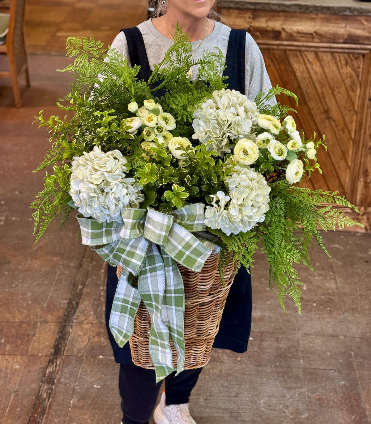 SPRING FRENCH COUNTRY WALL BASKET ARRANGEMENT