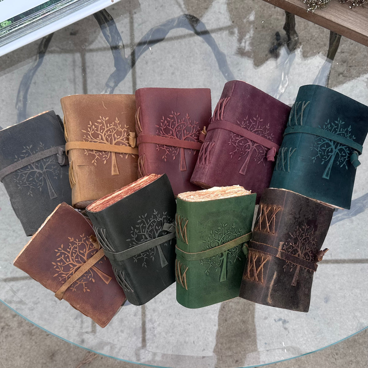 TREE HAND BOUND JOURNALS W/ HANDMADE PAPER