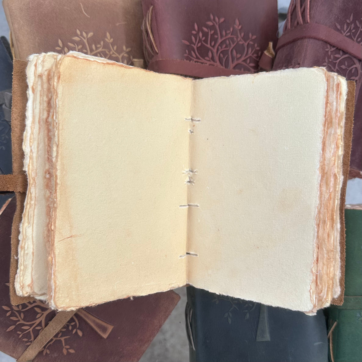 TREE HAND BOUND JOURNALS W/ HANDMADE PAPER