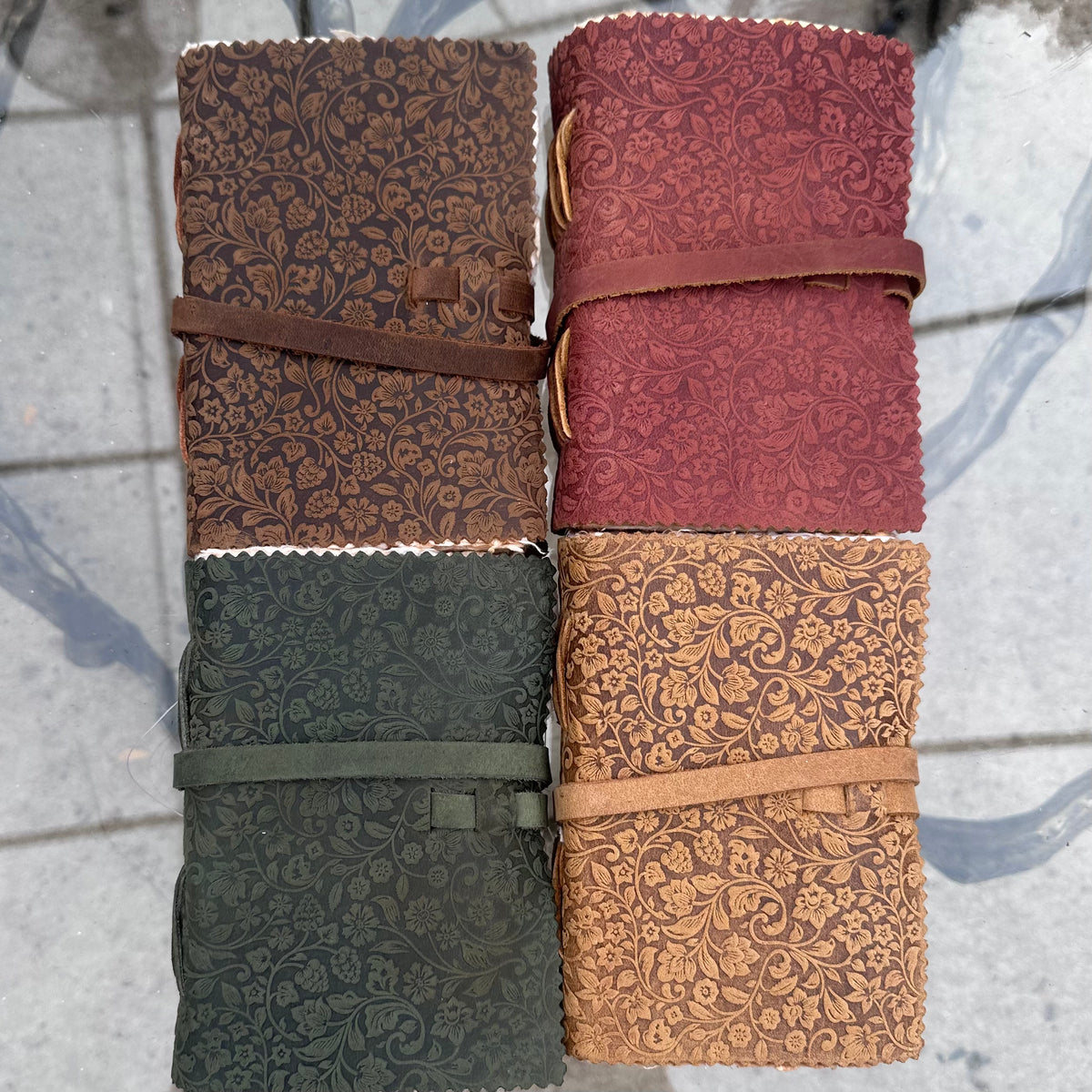 FLORAL HAND BOUND JOURNALS W/ HANDMADE PAPER