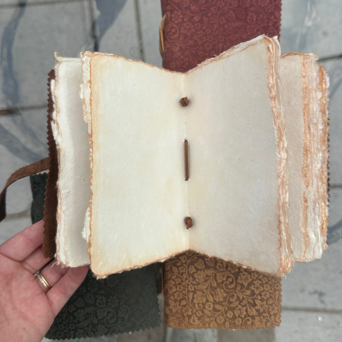 FLORAL HAND BOUND JOURNALS W/ HANDMADE PAPER