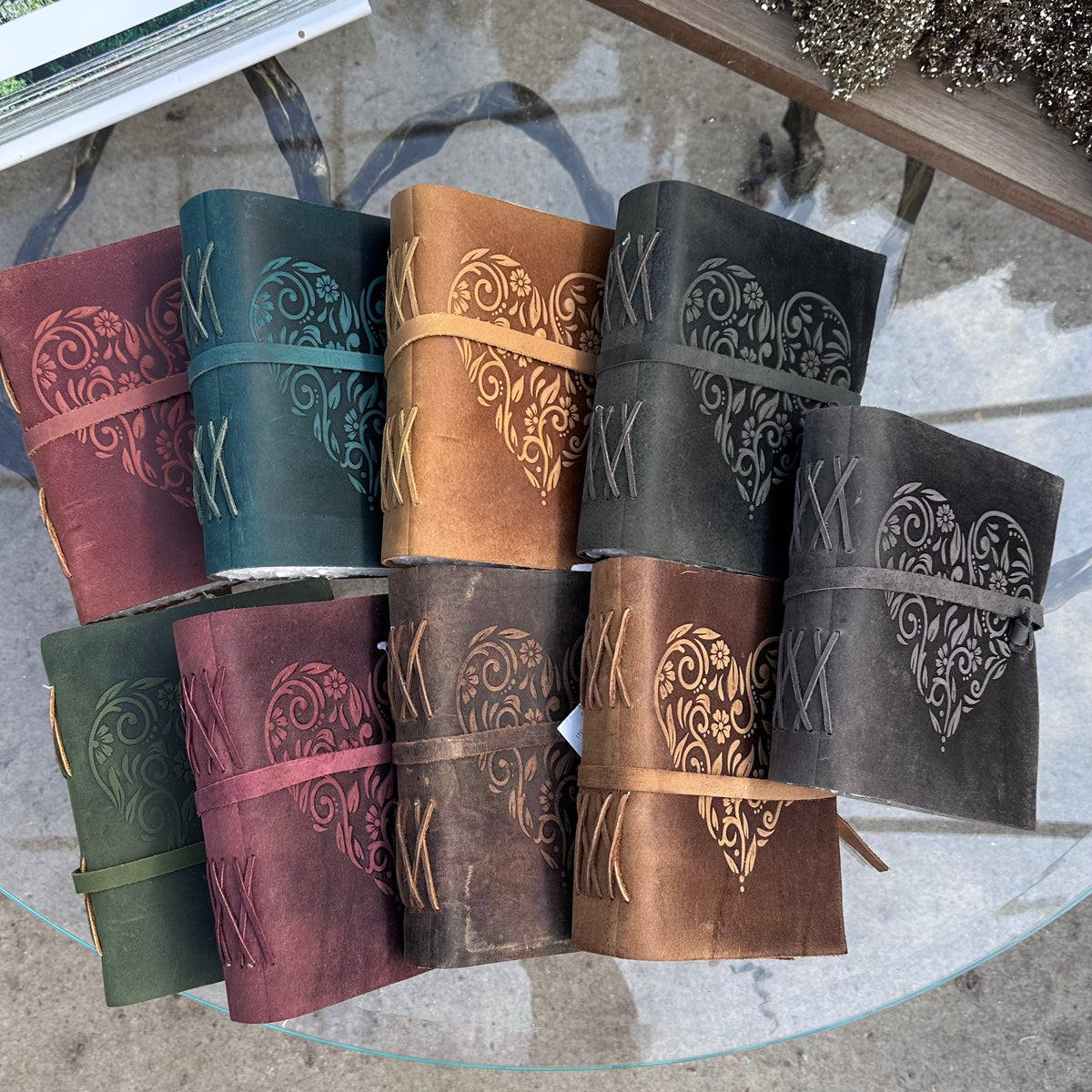 HEART HAND BOUND JOURNALS W/ HANDMADE PAPER