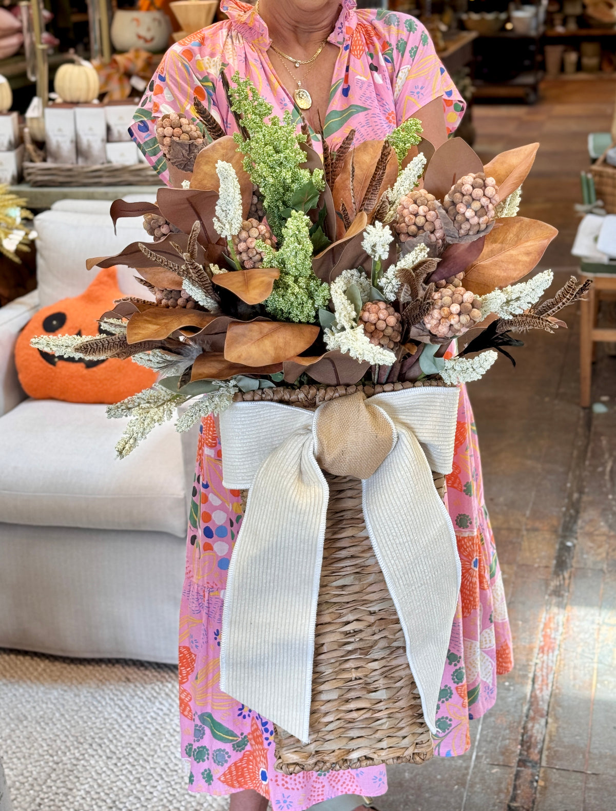 AUTUMN DOOR BASKET ARRANGEMENT