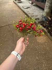 15" BERRY AND GOLD LEAF PICK