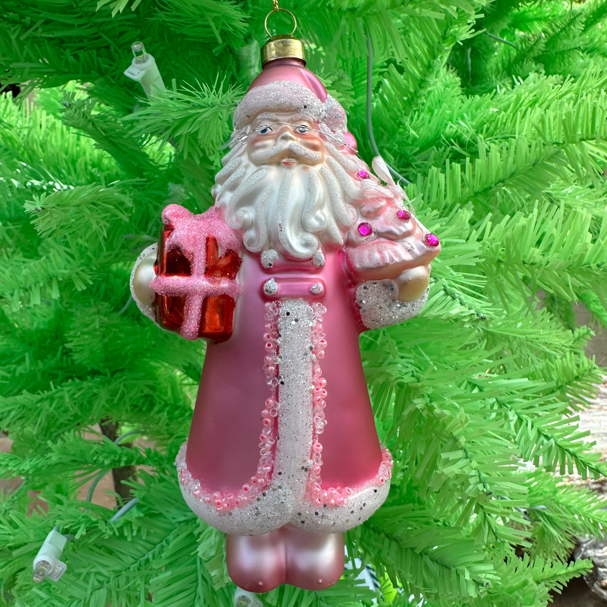 PINK SANTA ORNAMENT