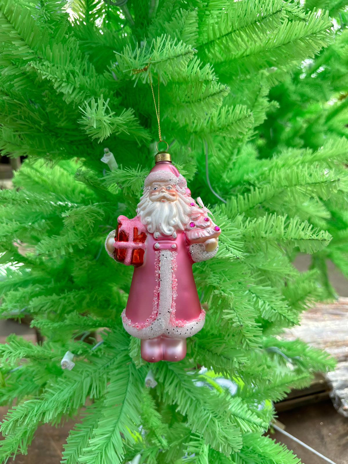 PINK SANTA ORNAMENT