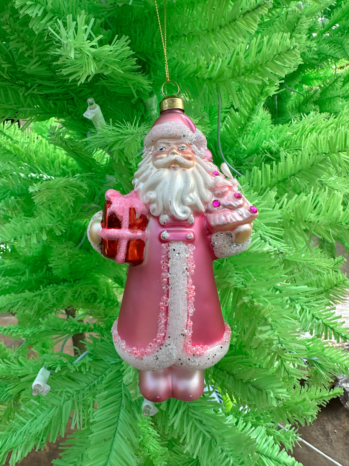 PINK SANTA ORNAMENT