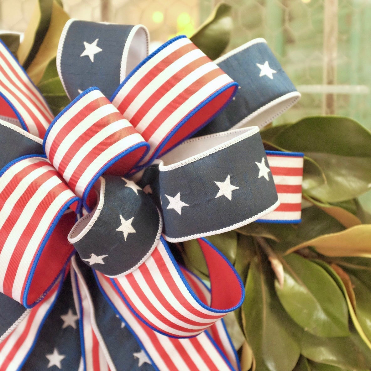 HAND TIED STARS & STRIPES BOW